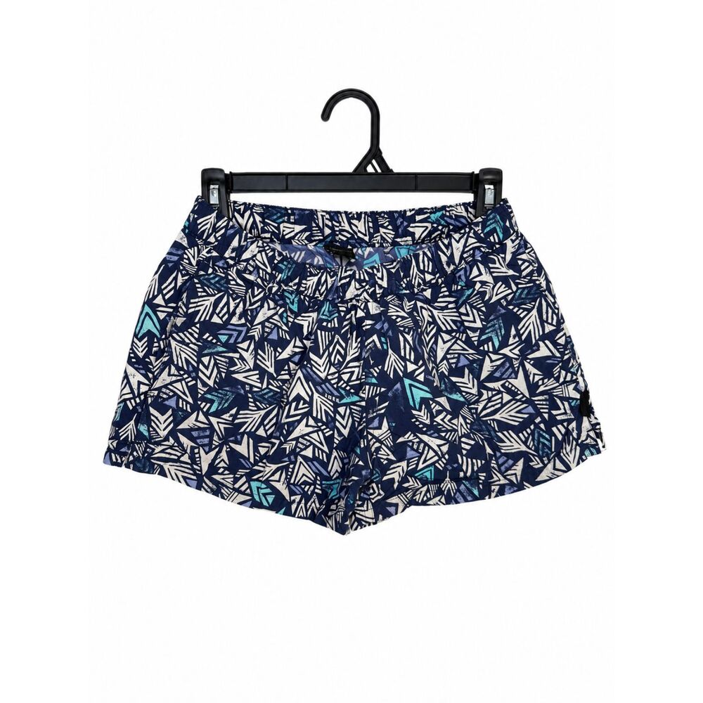 Patagonia Women’s Geometric Print Shorts Size S Navy Teal Elastic Waist